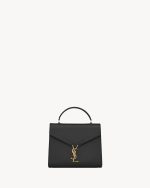 YSL CASSANDRA Medium top handle bag in grain de poudre embossed leather